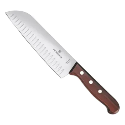 Cuchillo Santoku Wood de 17 cm, Filo con Alvéolos Estilo Japonés.