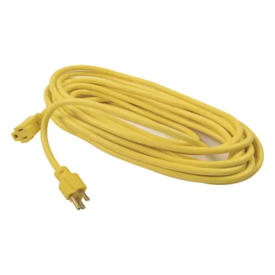 Extensión eléctrica de uso rudo aterrizada 10 metros / 127 V CA 10 A Máximo / Color Amarillo.