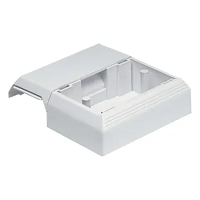 Caja Superficial Con Bisagras de Instalación a Presión, Para Canaletas T45, Material PVC Rígido, Color Blanco Mate