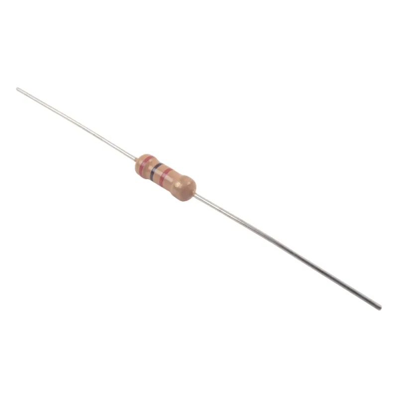 Resistencia de 2 k Ohm 1/2 Watt, 5% Axial, Película de Carbón.