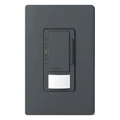 Atenuador Maestro con sensor de ocupación/vacancia integrado, unipolar o multilocalización, 120 V, 600 W incandescente/halógeno o 150 W LED/CFL, color Midnight