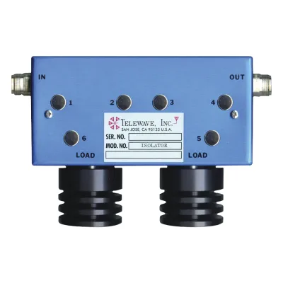 Aislador Doble para 400-512 MHz, 70 dB de Aislamiento, Ajustable en ± 5 MHz, 100 Watt, N Hembras.