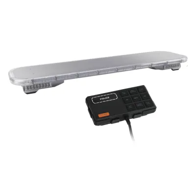 Barra de luces LED de 46" Rojo/Azul , De 132 LEDs, Sirena, Bocina y Controlador Incluido, Ideal para Equipar Unidades de Seguridad Publica