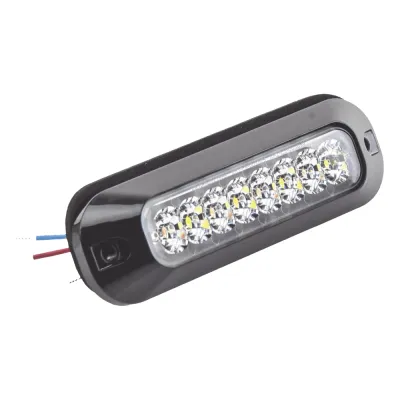 Luz Auxiliar de 8 LED, Rojo/Blanco, Lente Transparente