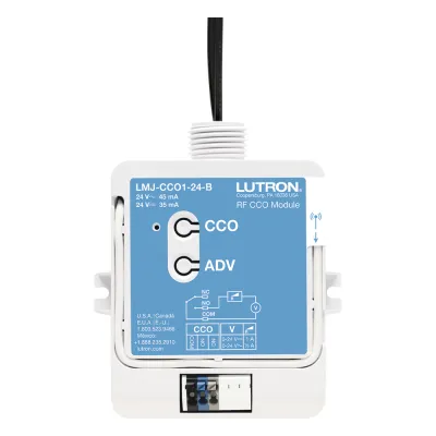 Módulo CCO de RF con salida de contacto seco NO/NC, 24 V, tipo mantenido o momentáneo, para integrar RadioRA 2, RadioRA 3 y HomeWorks QS con sistemas de terceros