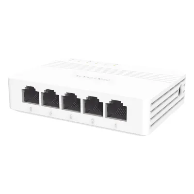Switch Gigabit No Administrable de Escritorio con 5 puertos 10 / 100 / 1000 Mbps / Diseño Compacto y Estetico
