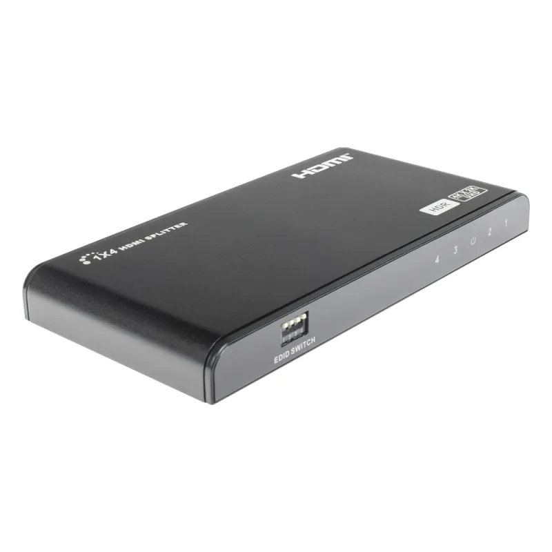 Divisor (Splitter) HDMI 4K de 1 Entrada a 4 Salidas (Simultaneas) / Soporta 4K×2K / Ajuste de resoluciones EDID / HDR / HDMI 2.0 / HDCP 2.2 / Permite mezclar pantallas en 4K y 1080P