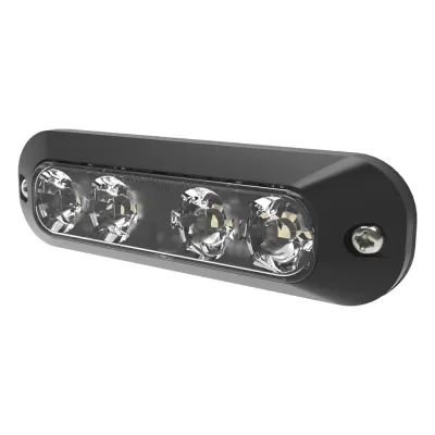 Luz Auxiliar de 4 LED, Rojo/Claro, Lente Transparente