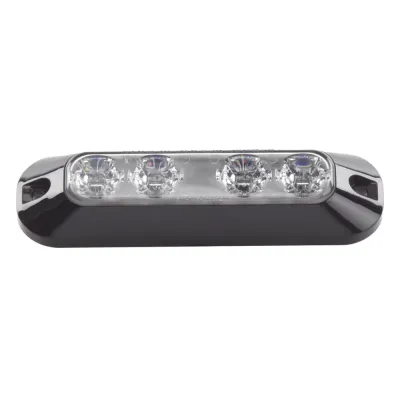 Luz Auxiliar de 4 LED, Ambar, Lente Transparente