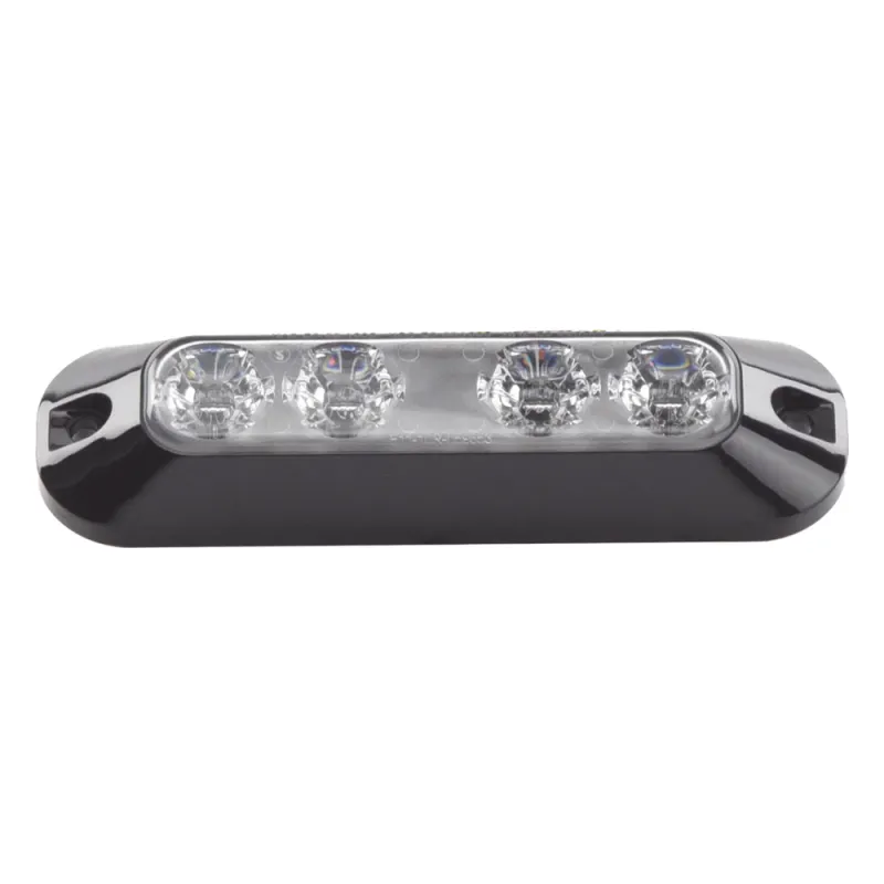 Luz Auxiliar de 4 LED, Ambar, Lente Transparente