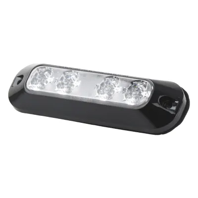 Luz Auxiliar de 4 LED, Rojo/Azul, Lente Transparente