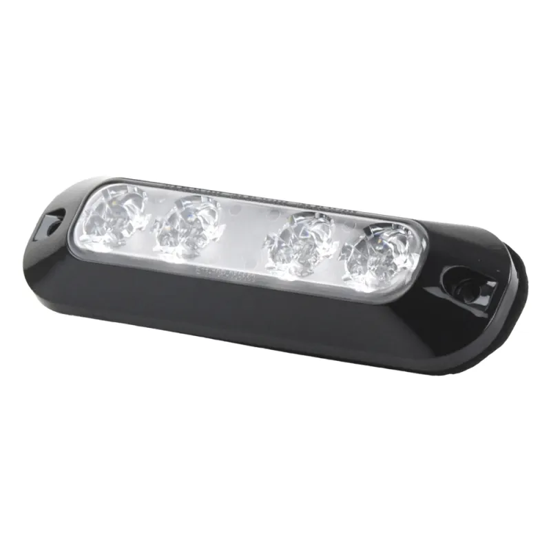 Luz Auxiliar de 4 LED, Rojo/Azul, Lente Transparente