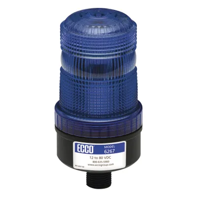 Mini baliza de LED color azul montaje permanente SAE Clase III
