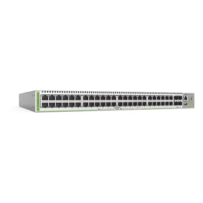 Switch PoE+ Administrable CentreCOM GS980M, Capa 3 de 48 puertos 10/100/1000Mbps + 4 SFP Gigabit, 740 W