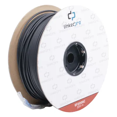Carrete de Fibra Óptica Monomodo con Conectores SC-SC Duplex, Reforzada con Kevlar, de 200 Metros (656.17 Pies), Para Instalaciones Subterráneas por Tubería
