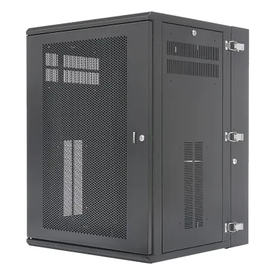 Gabinete PanZone de Montaje en Pared, de 19in, Puerta Ventilada, 18 UR, 635mm de Profundidad, Color Negro