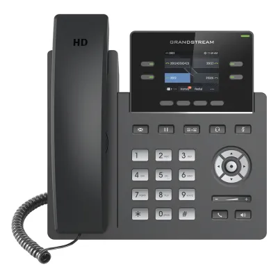 Teléfono IP Grado Operador, 4 líneas SIP con 2 cuentas, pantalla a color 2.4", codec Opus, IPV4/IPV6 con gestión en la nube GDMS