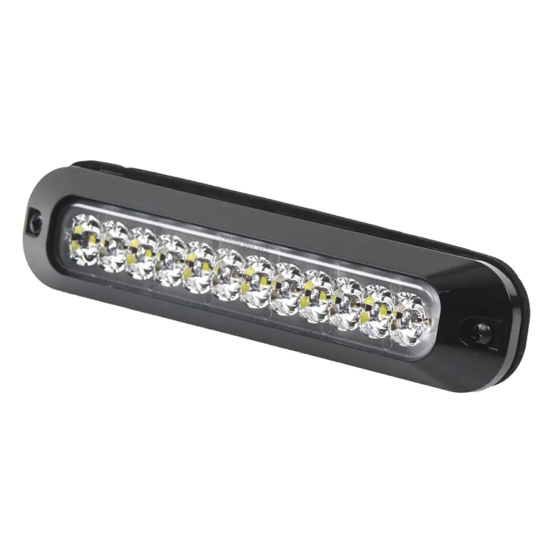 Luz Auxiliar de 12 LED, Rojo/Blanco, Lente Transparente