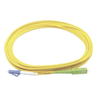 Jumper de Fibra Óptica Monomodo LC/UPC-SC/APC Simplex, Color Amarillo 3 Metros (9.84 Pies)