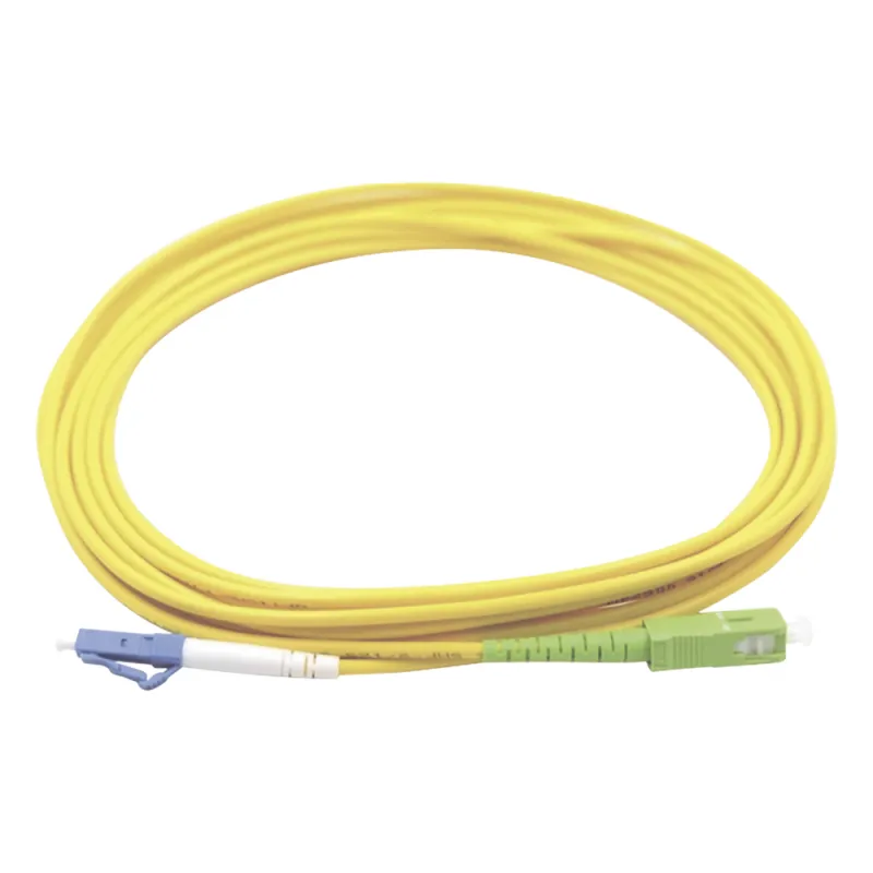 Jumper de Fibra Óptica Monomodo LC/UPC-SC/APC Simplex, Color Amarillo 3 Metros (9.84 Pies)