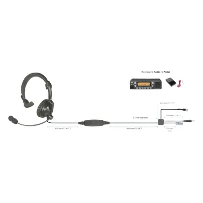 Diadema ligera acolchonada para radios móviles Motorola APX4500, XLT1500
