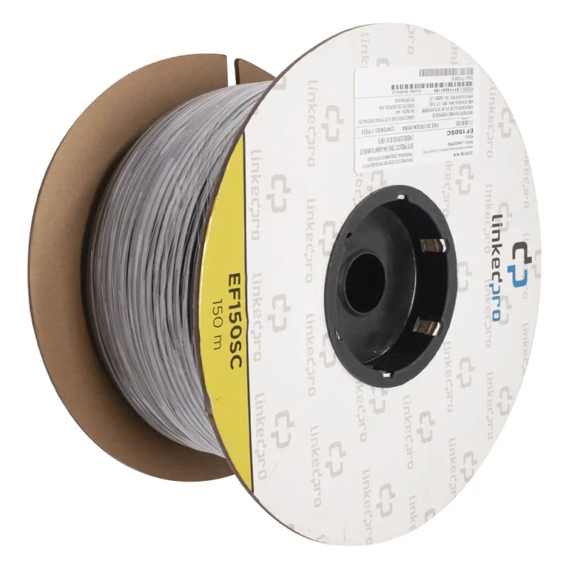 Carrete de Fibra Óptica Monomodo con Conectores SC-SC Duplex, Reforzada con Kevlar, de 150 Metros (492.13 Pies), Para Instalaciones Subterráneas por Tubería