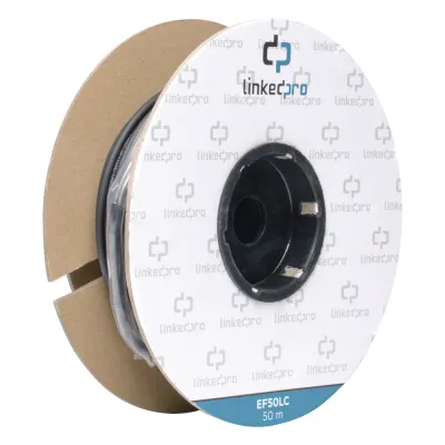 Carrete de Fibra Óptica Monomodo con Conectores LC-LC Duplex, Reforzada con Kevlar, de 50 Metros (164.04 Pies), Para Instalaciones Subterráneas por Tubería