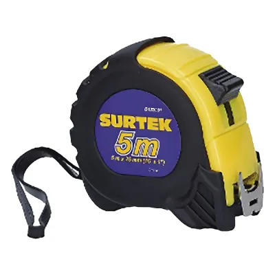 Flexometro anti impacto de 5 metros, cinta ancha con boton de freno.