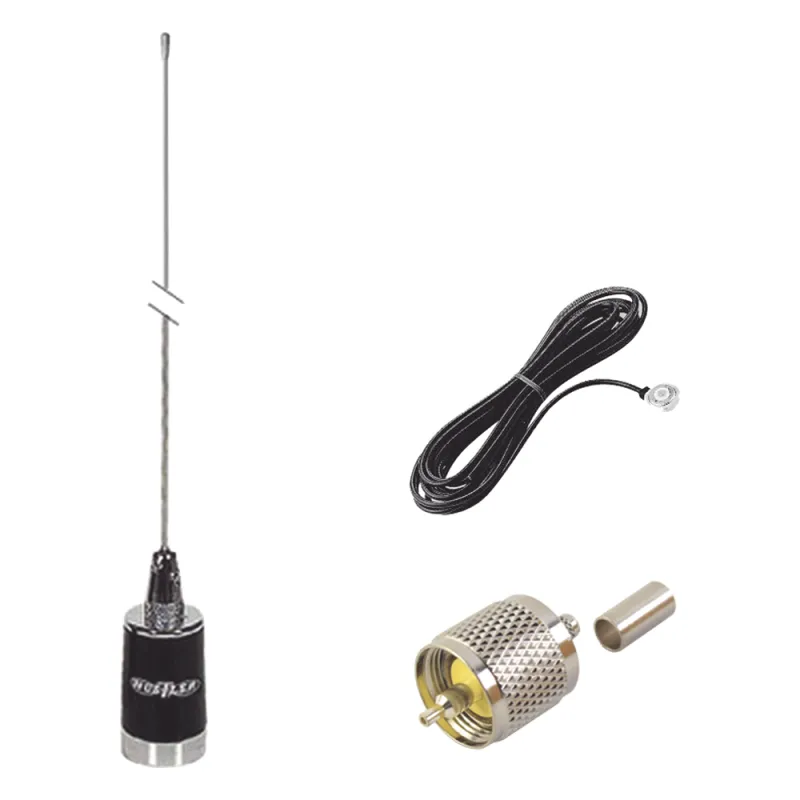 kit de antena móvil de 3dB de Ganancia en VHF 148-174 MHZ, Incluye LMG150 + CHMB + RFU505
