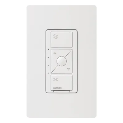 Control de velocidad inalámbrico Caseta Wireless para ventilador de techo de paletas, 120 V, 1.5 A, unipolar, requiere neutro, color blanco