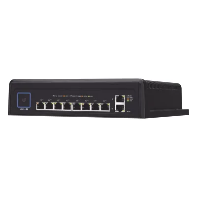 Switch industrial UniFi PoE de 10 puertos Gigabit (8 x 802.3bt y 2 x Ethernet) para temperaturas extremas