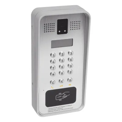 Video portero IP/SIP Con Cámara y pantalla LCD, 2 Relevadores Integrados (entrada y salida), Onvif y lector de tarjetas RFID, puerto WIEGAND (entrada).