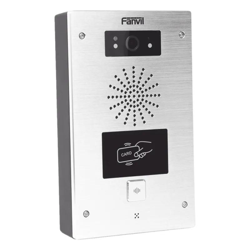 Video portero IP, 2 líneas SIP, 2 relevadores, lector de tarjeta RFID, Compatible con NVR Hikvision por Onvif, con botón para llamada, anti-vandálico, PoE, IP65 e IK10, PoE