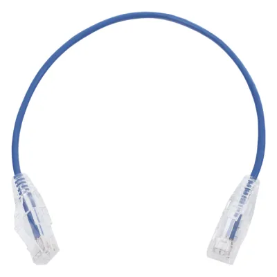 Cable de Parcheo Slim UTP Cat6 - 30 cm (11.81 Pulgadas) Azul Diámetro Reducido (28 AWG)