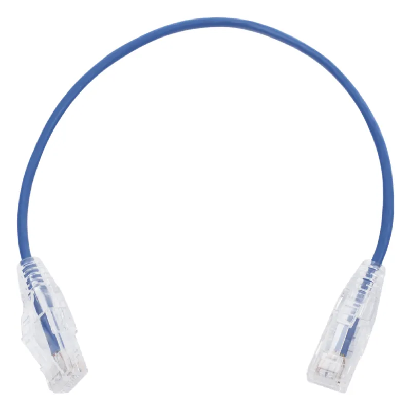 Cable de Parcheo Slim UTP Cat6 - 30 cm (11.81 Pulgadas) Azul Diámetro Reducido (28 AWG)