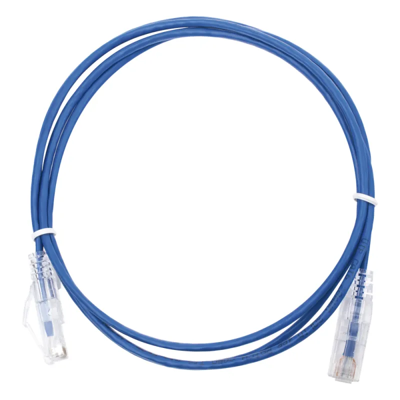 Cable de Parcheo Slim UTP Cat6 - 1.5 Metros (4.92 Pies) Azul Diámetro Reducido (28 AWG)