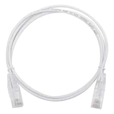 Cable de Parcheo Slim UTP Cat6 - 1 Metro (3.28 Pies), Blanco, Diámetro Reducido (28 AWG)