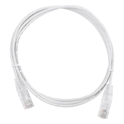Cable de Parcheo Slim UTP Cat6 - 1.5 Metros (4.92 Pies) Blanco Diámetro Reducido (28 AWG)