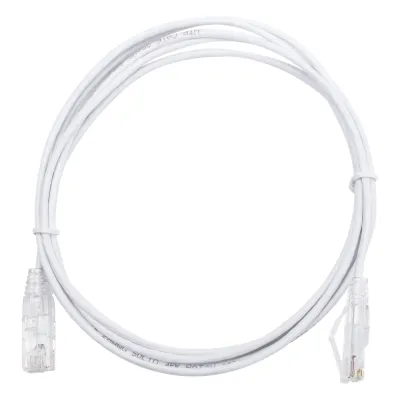 Cable de Parcheo Slim UTP Cat6 - 2 Metros (6.56 Pies) Blanco Diámetro Reducido (28 AWG)