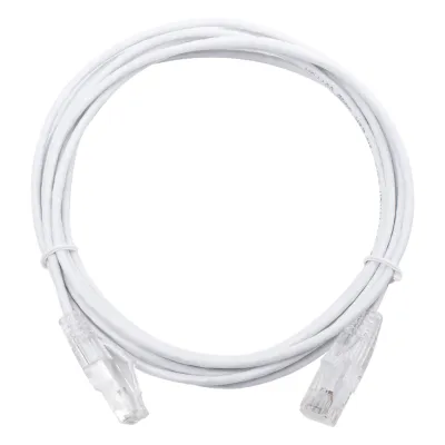 Cable de Parcheo Slim UTP Cat6 - 3 Metros (9.84 Pies) Blanco Diámetro Reducido (28 AWG)