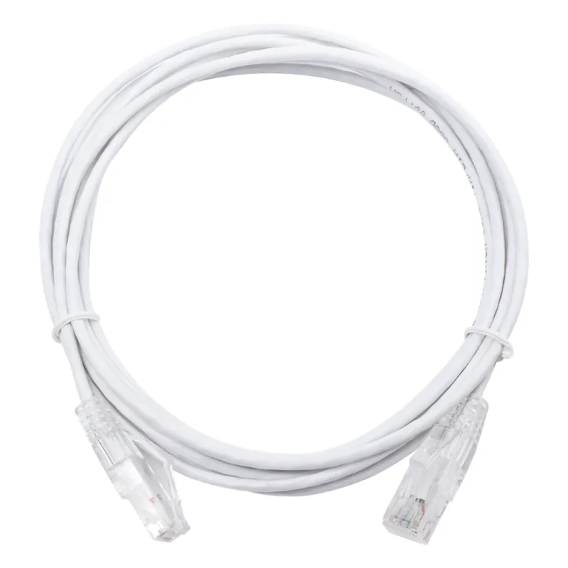 Cable de Parcheo Slim UTP Cat6 - 3 Metros (9.84 Pies) Blanco Diámetro Reducido (28 AWG)