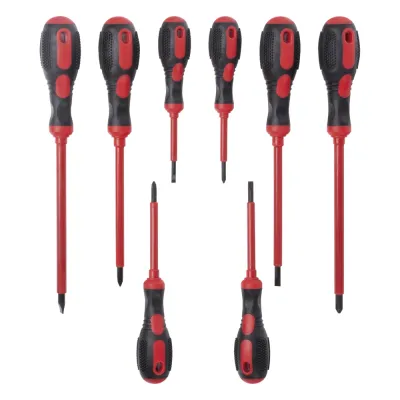 Juego de 8 Desarmadores con Aislante para Electricistas.
