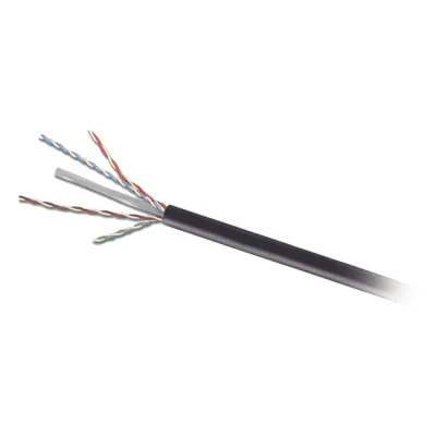 Bobina de Cable UTP de 4 Pares, Para Exterior con Gel, Cat6 (23 AWG), Industrial para Climas Extremos, Enterrado Directo, Color Negro, 305 Metros (1000 Pies)