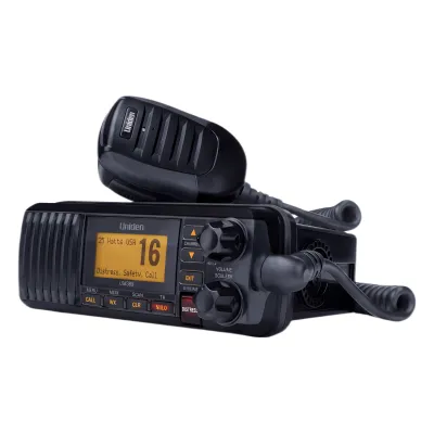 Radio Móvil Marino VHF / 25W / IPX4 / DSC Clase D con GPS / Pantalla LCD / Negro