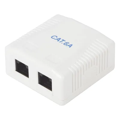 Caja de Pared con 2 Puertos, Incluye 2 Jacks UTP Cat6A