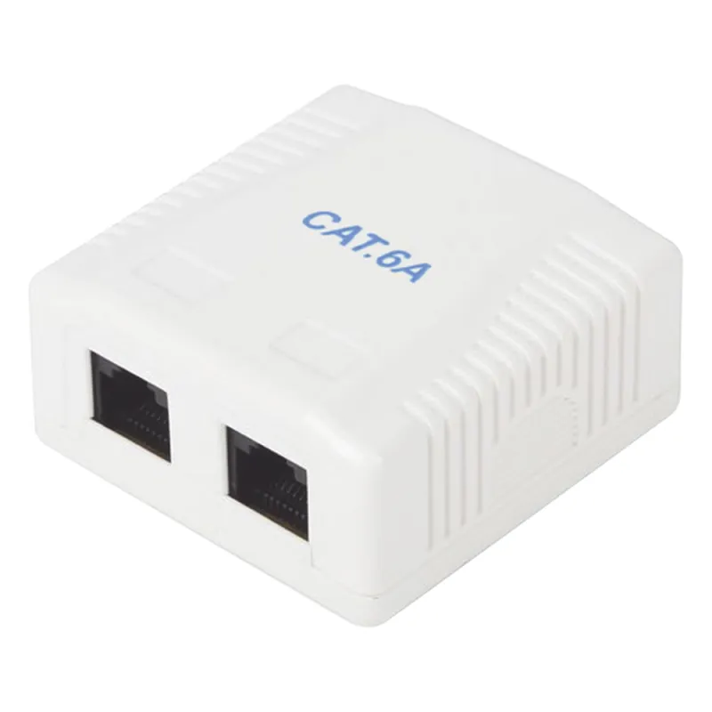 Caja de Pared con 2 Puertos, Incluye 2 Jacks UTP Cat6A