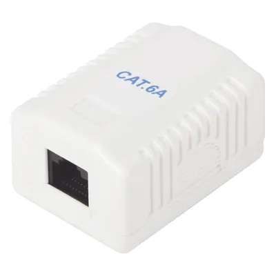 Caja de Pared con 1 Puerto, Incluye 1 Jack UTP Cat6A