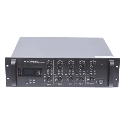 Mezclador Amplificador de Audio - 4 zonas de 240W RMS Hasta 960W | 4 Canales | 5 Entradas | MP3 Tuner USB/SD | 1 Entrada de Micrófono
