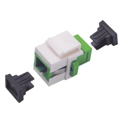 Acoplador Keystone de Fibra Óptica Monomodo SC/APC Simplex a SC/APC