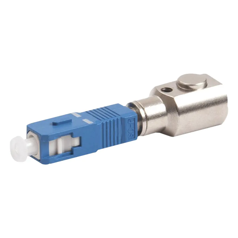 Adaptador de Fibra Óptica Desnuda para Realizar Mediciones y Pruebas en Hilos de Fibra sin Conector